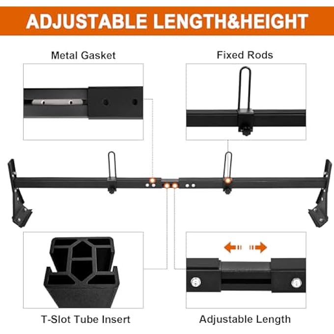 rayihni Universal Van Ladder Roof Racks, 3 Bars, Adjustable Matte Coating Van Rack with Ladder Stoppers, Fit Chevy Express Fullsize Van 1996-Up,Suitable for Vans with Rain Gutter,800LB Load-Capacity - Image 3