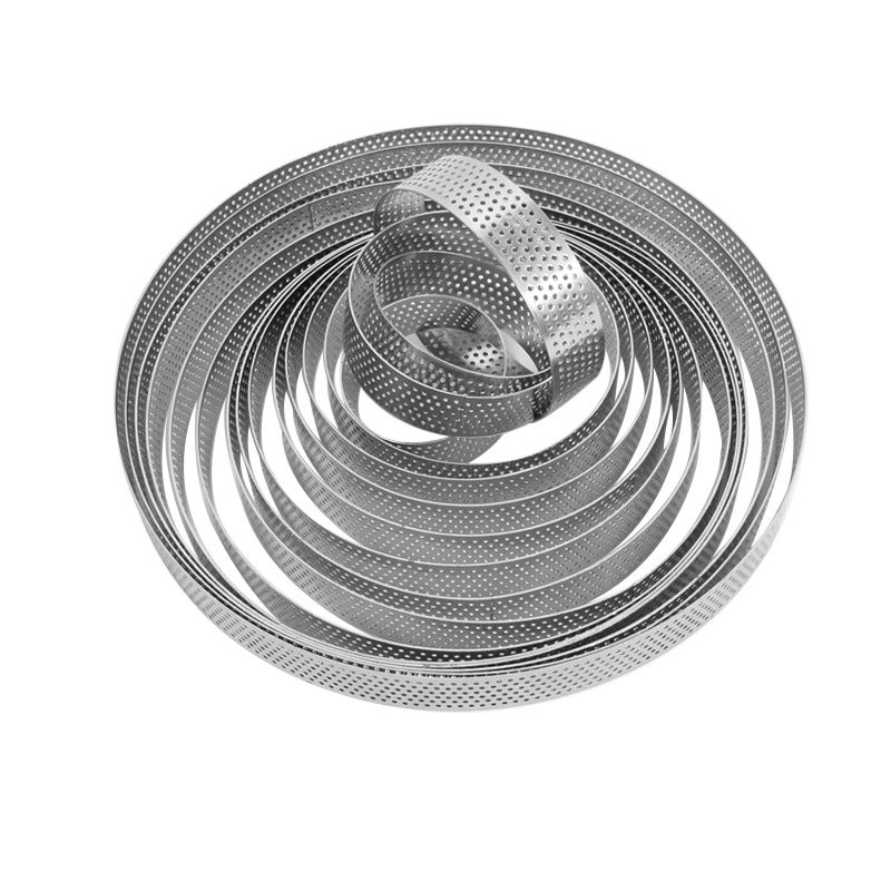 430 Stainless Steel Round Punched Tower Ring Biscuit Dumpling Impression Rice Cake Ring French Tart Mold Corn Cake Mold - Image 4