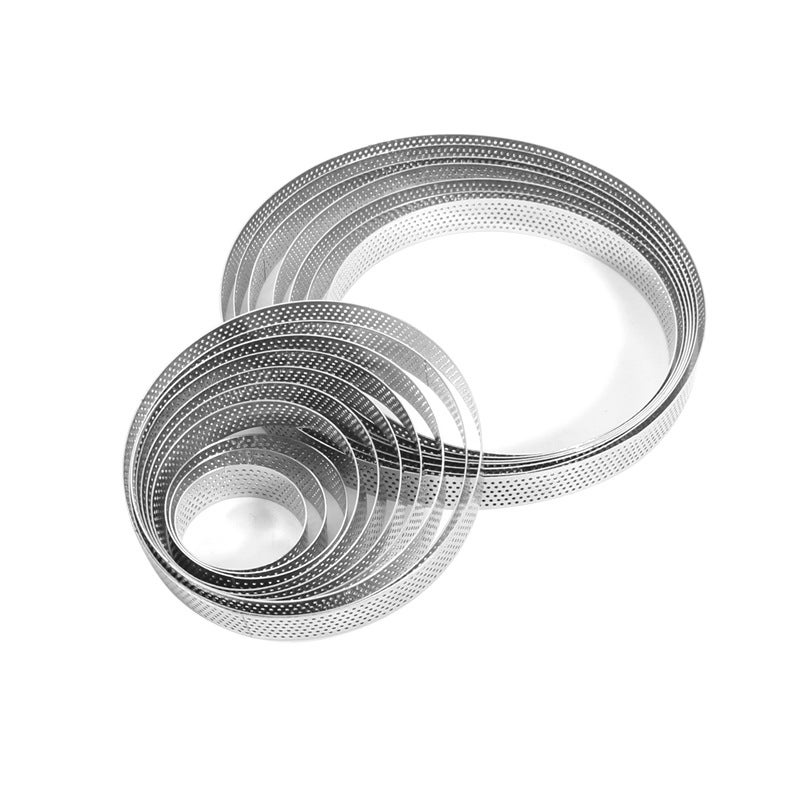 430 Stainless Steel Round Punched Tower Ring Biscuit Dumpling Impression Rice Cake Ring French Tart Mold Corn Cake Mold - Image 2