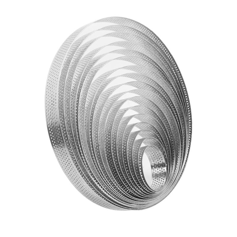 430 Stainless Steel Round Punched Tower Ring Biscuit Dumpling Impression Rice Cake Ring French Tart Mold Corn Cake Mold - Image 3