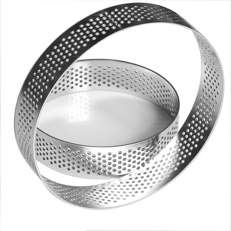 430 Stainless Steel Round Punched Tower Ring Biscuit Dumpling Impression Rice Cake Ring French Tart Mold Corn Cake Mold - Image 5