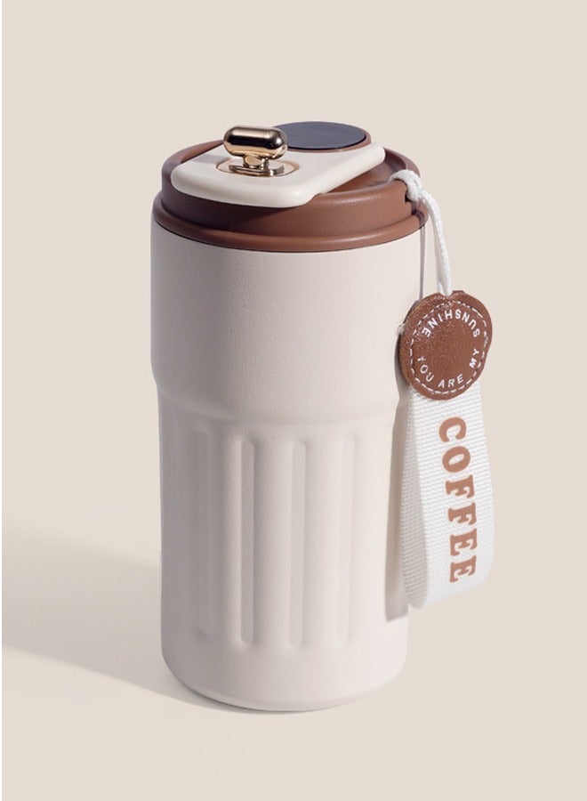 HOMESTAR 450ml Reusable Insulated Coffee Mug with Temperature Display, 316 Stainless Steel Coffee Cup with Flip Lid, Leakproof Tumbler Thermal Mug for Hot or Iced Coffee or Tea - Image 1