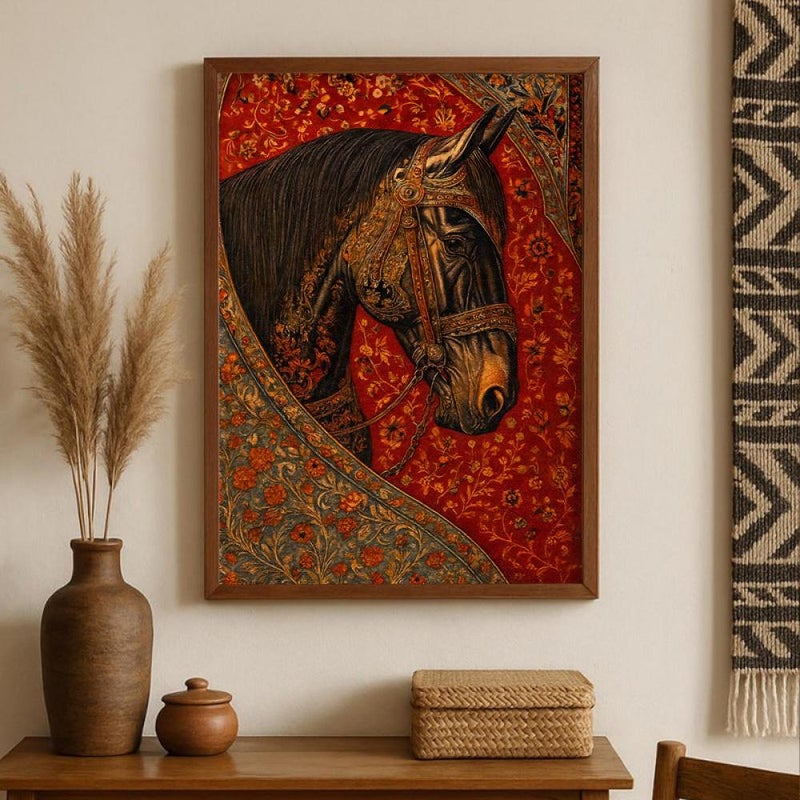 Marktna One canvas print of a horse design with a hollow frame, measuring (120x80) - Image 3