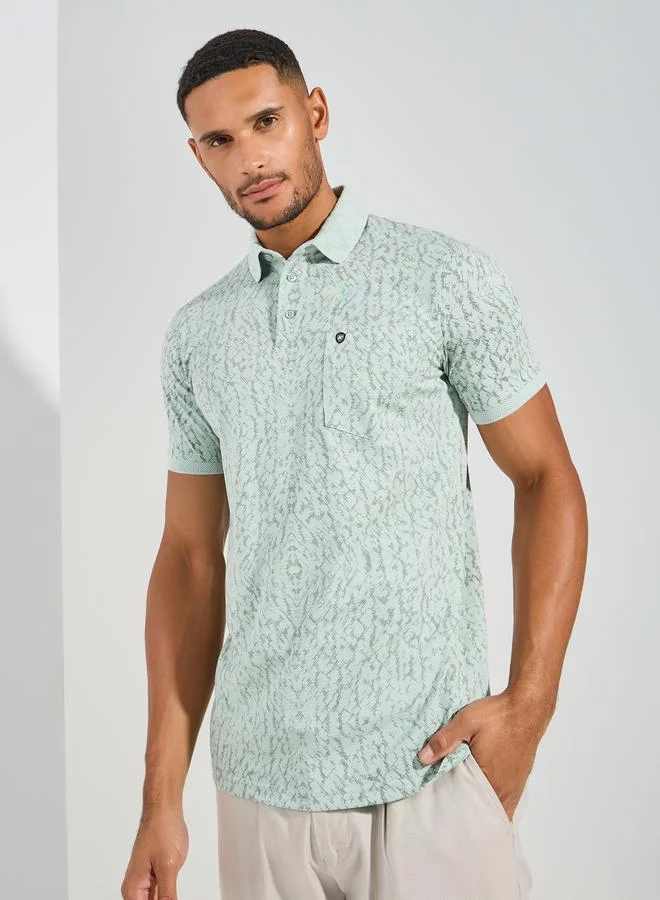 Fort Collins All Over Print Regular Fit Polo by Styli