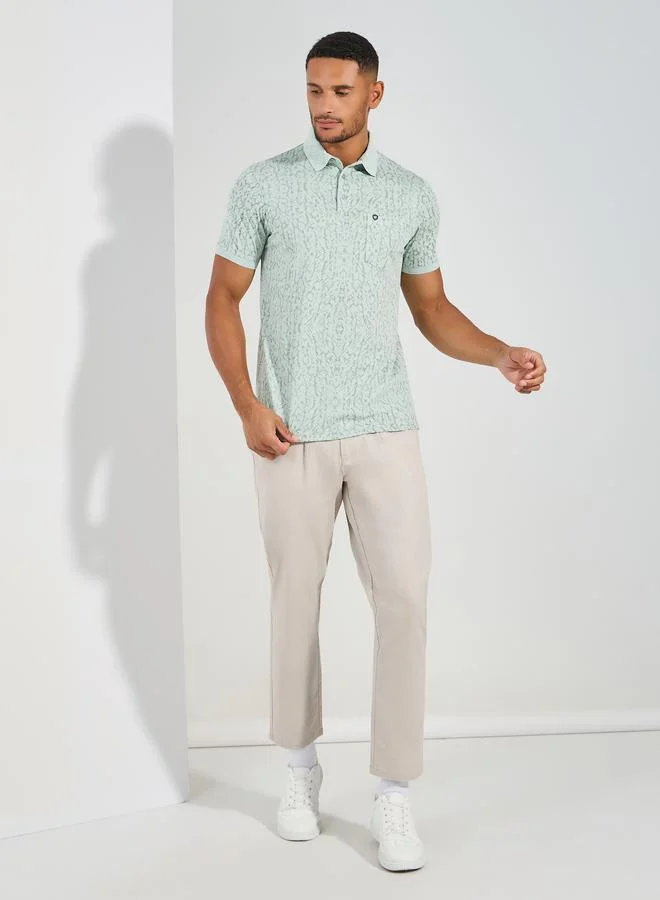 Fort Collins All Over Print Regular Fit Polo by Styli