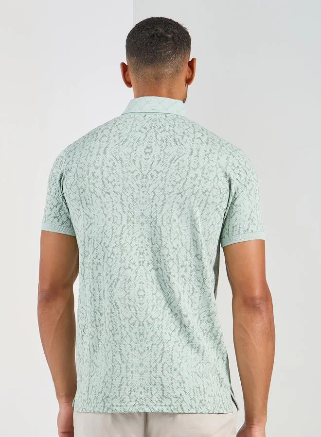 Fort Collins All Over Print Regular Fit Polo by Styli
