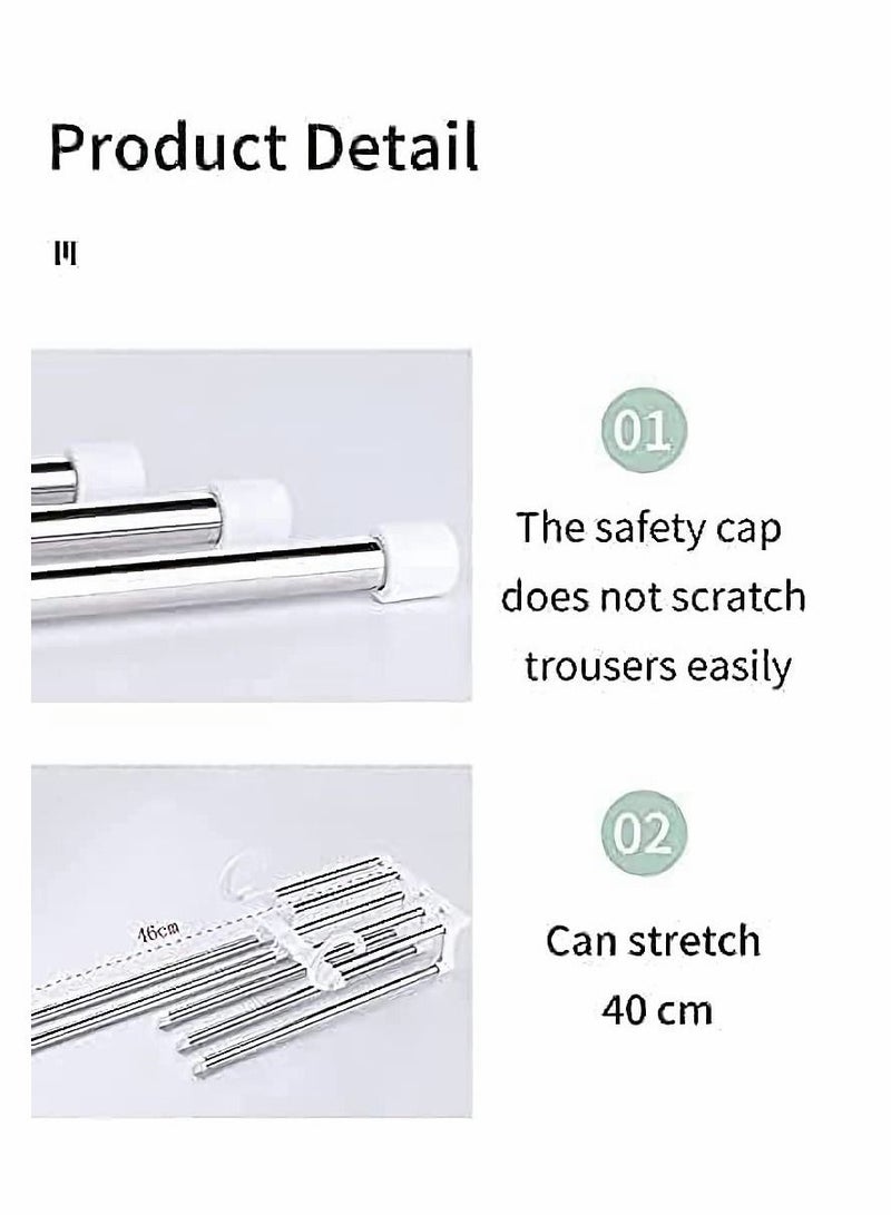 SYOSI 5 in 1 Foldable Hangers for Clothes Hanging Multi-Layer Multi Purpose Pant Hangers for Wardrobe Magic Foldable Hanger Space Saving Stainless Steel Cloth Hanger for Trousers, Jeans  - Image 2