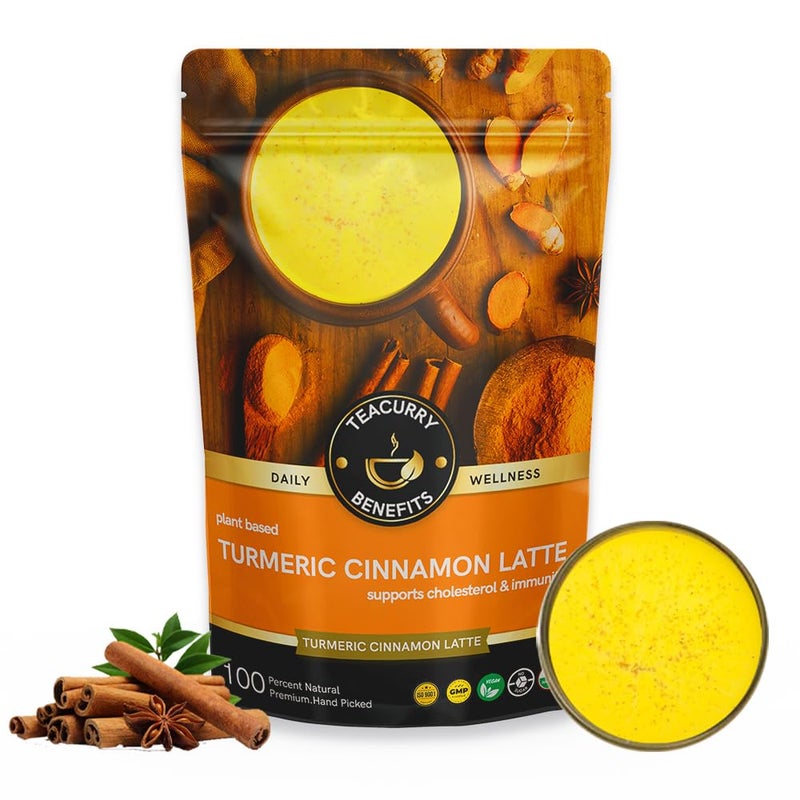 TEACURRY Turmeric Cinnamon Latte Mix - (60 Sachets) of Golden Milk Powder - Turmeric Cinnamon latte care for weight management - Turmeric Golden Milk - Image 1