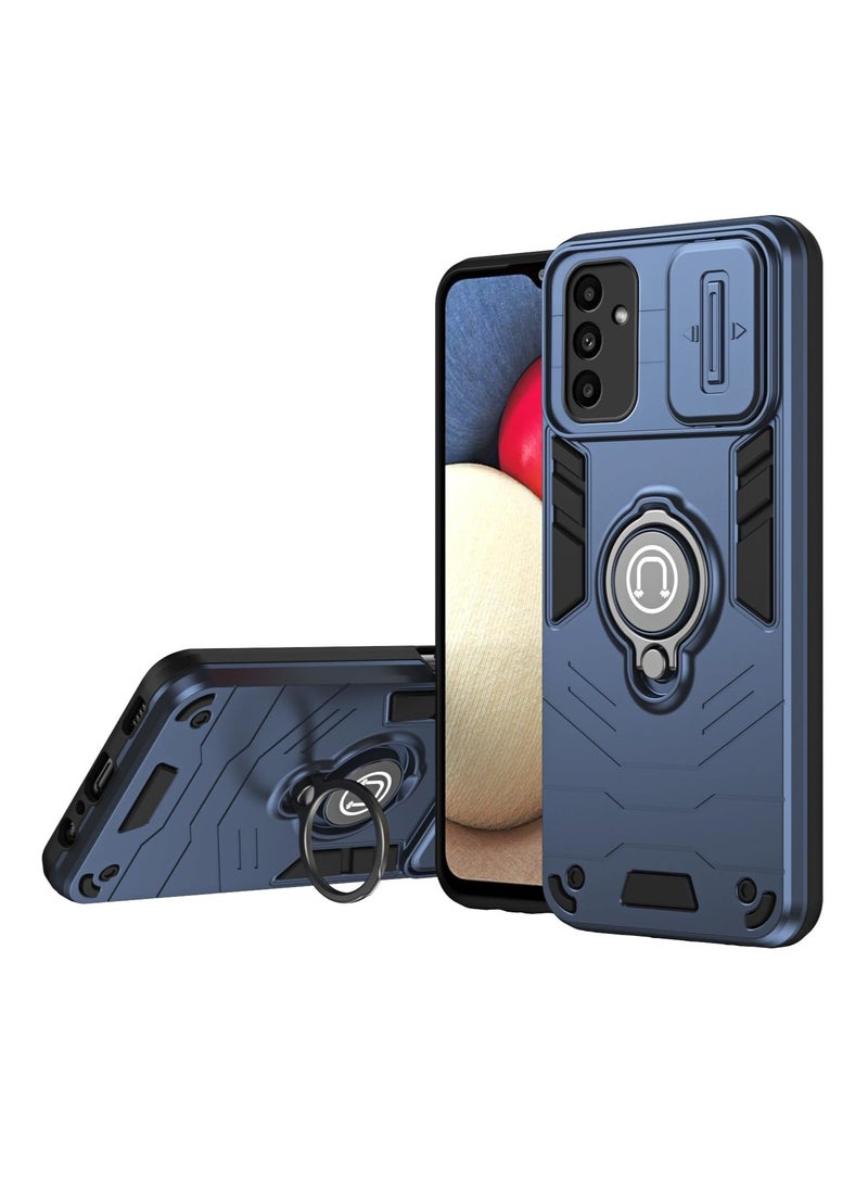 جولدن ماسك جولدن ماسك لهاتف سامسونج جالاكسي اية 54 (Samsung Galaxy A54) جراب الحماية الفائقه مع دبله معدانيه وباب جرار لحماية كاميرة الهاتف - (ازرق داكن)  - Image 1
