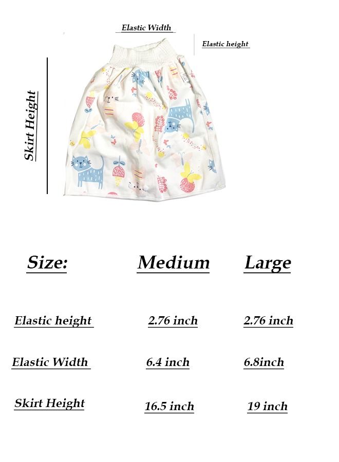 2 Pcs Toddler Training Waterproof Diaper Skirt For Baby Multicolour  - Image 2