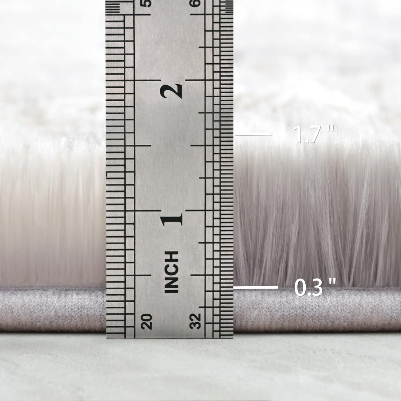 Hutha 6x9 Large Area Rugs for Living Room, Super Soft Fluffy Modern Bedroom Rug, Tie-Dyed Grey White Indoor Shag Fuzzy Carpets for Girls Kids Nursery Room Home Decor - Image 3