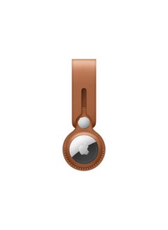 Suitable For Apple Genuine Leather AirTag Protective Case Pet Anti-lost Keychain Positioning Tracker Leather Case Wholesale-Color:Bronze