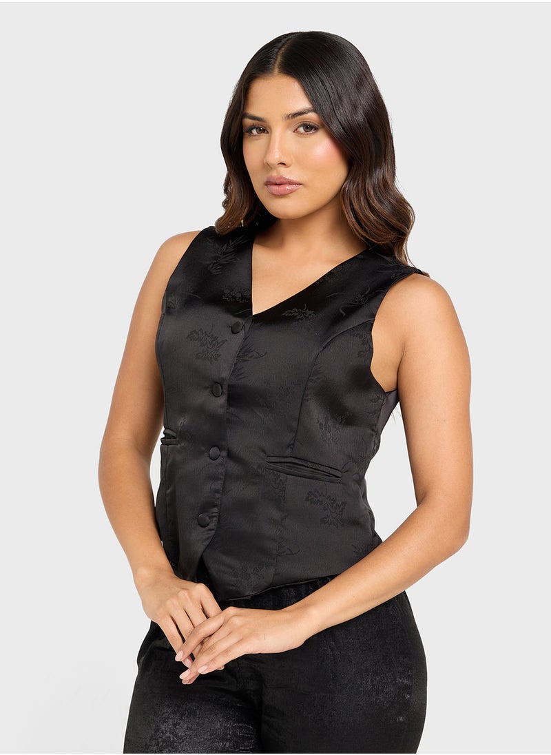 ELLA Self Textured Vest  - Image 1