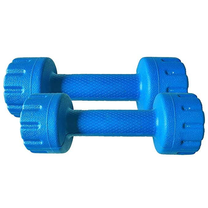 Forgesy 77096 PVC Plastic Dumbbell Set, 1Kg Pack of 2 (Blue) - Image 1