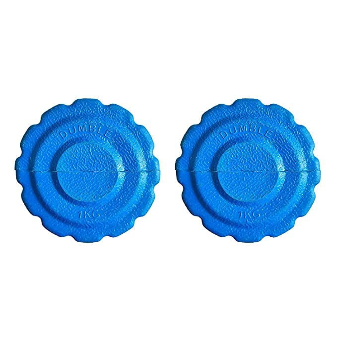 Forgesy 77096 PVC Plastic Dumbbell Set, 1Kg Pack of 2 (Blue) - Image 2