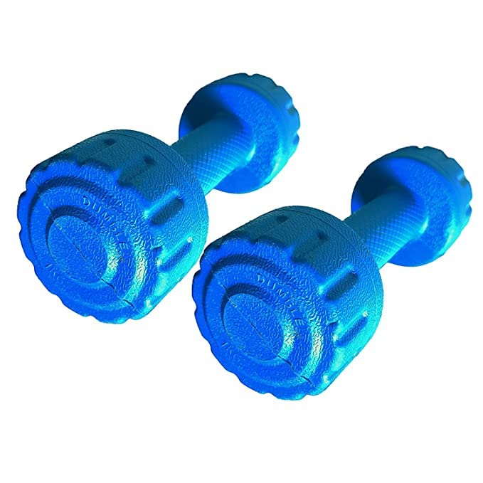 Forgesy 77096 PVC Plastic Dumbbell Set, 1Kg Pack of 2 (Blue) - Image 3