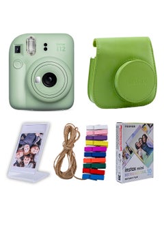 Instax Mini 12  Christmas Gift Box  – Green Instant Mini 12 Camera with Green Case, Rainbow Mini Film, Photo Frame, Pegs and Batteries – Perfect Christmas Gift for Kids, Teens, and Adults  - Image 2
