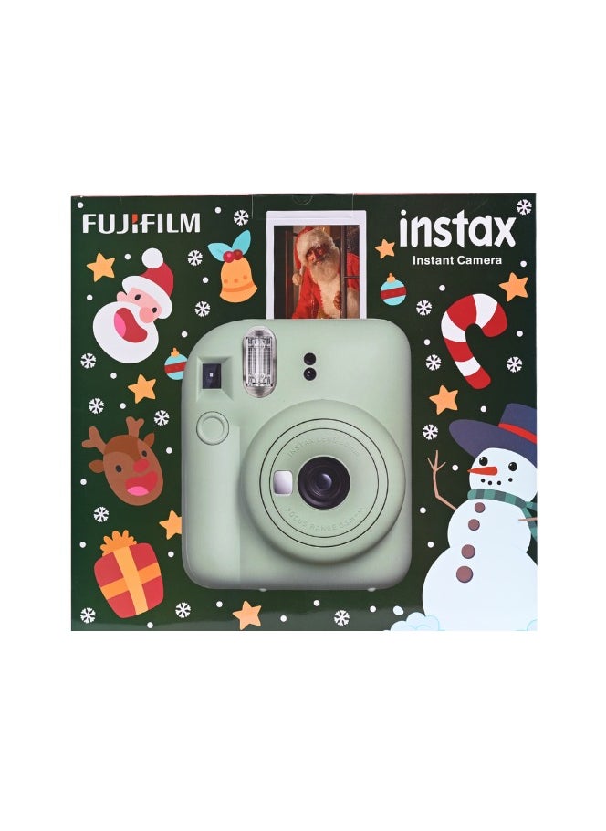 Instax - Mini 12  Christmas Gift Box  – Green Instant Mini 12 Camera with Green Case, Rainbow Mini Film, Photo Frame, Pegs and Batteries – Perfect Christmas Gift for Kids, Teens, and Adults - Image 1