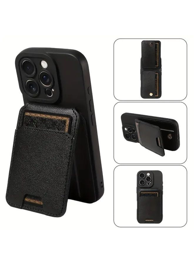 Light Blue Faux Leather Phone Case with Card Holder and Full Lens Protection for iPhone 16e - Image 1