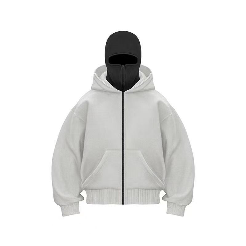 لوحة ضوء التجارة الخارجية DIY سترة بقلنسوة بسحاب خريفية مزدوجة القبعة للرجال والنساء، أعلى للأزواج في الربيع والخريف والشتاء - Image 3