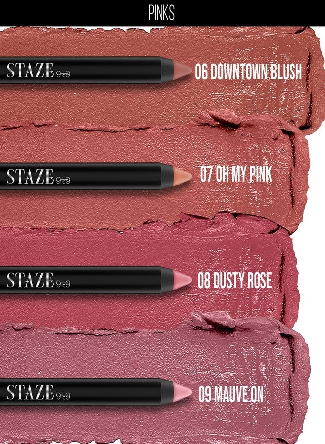 Staze 9to9 Pout On Matte + Smudgeproof Lip Crayon | Non-Drying, Transferproof & Sharpenable| Pigmented Matte Finish | 12-Hour Stay | Lightweight | 05 Cocoa Loco| 3.5 g - Image 4
