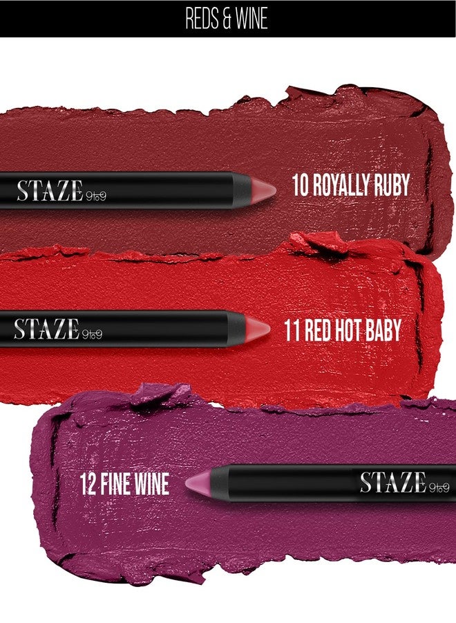 Staze 9to9 Pout On Matte + Smudgeproof Lip Crayon | Non-Drying, Transferproof & Sharpenable| Pigmented Matte Finish | 12-Hour Stay | Lightweight | 05 Cocoa Loco| 3.5 g - Image 5
