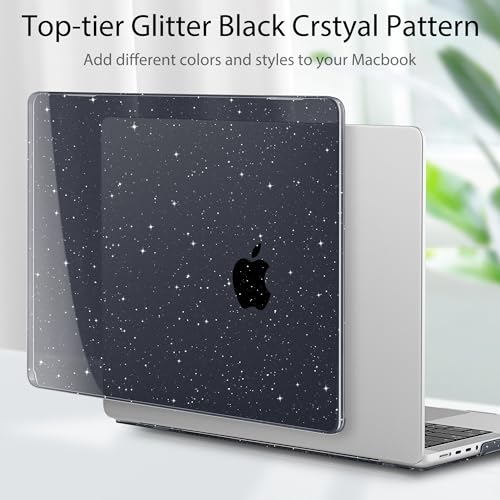 May Chen for 2026 MacBook Pro 14-inch M5 M4 M3 M2 M1 Pro/Max Chip, Release 2026 2025-2021, Model A3427 A3426 A3434 A3112 .., Plastic Hard Shell with Keyboard Cover, Black Glitter Sparkle - Image 5