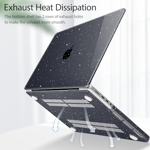 May Chen for 2026 MacBook Pro 14-inch M5 M4 M3 M2 M1 Pro/Max Chip, Release 2026 2025-2021, Model A3427 A3426 A3434 A3112 .., Plastic Hard Shell with Keyboard Cover, Black Glitter Sparkle - Image 4