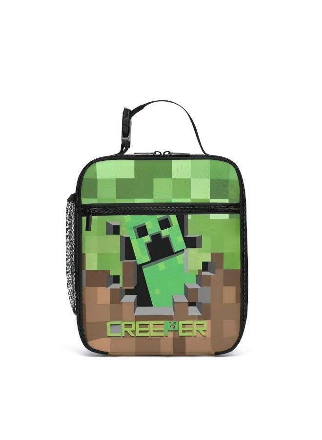 Minecraft elementary school meal bag, children's portable satchel, insulation bag, outdoor camping lunch box bag - Image 1