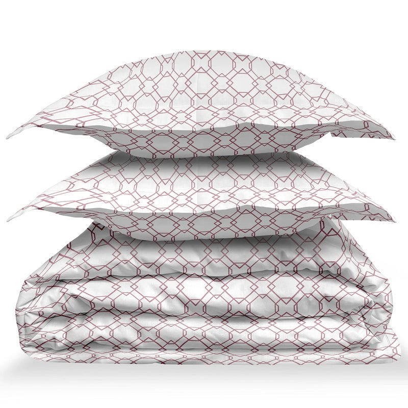 LABHAM® - Easy Living 180TC 100% Cotton Abstract Print Super Soft Double Bed King Size Bedsheet (108'' x 108'') with 2 Pillow Covers (Pink & White)(el06pink) - Image 4