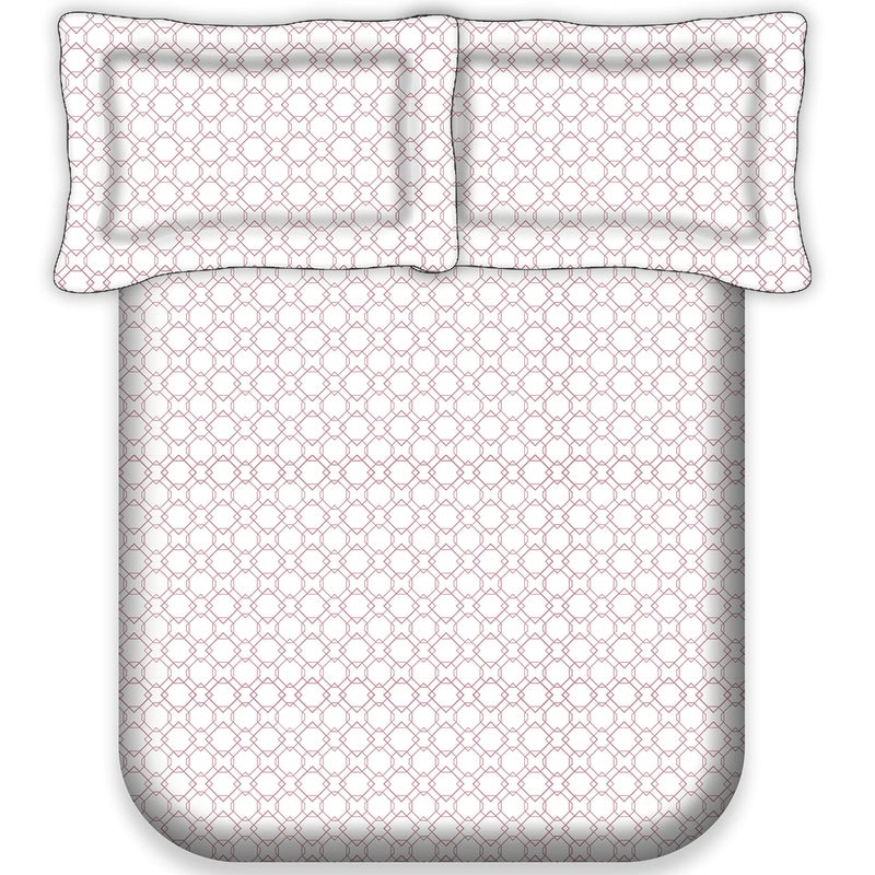 LABHAM® - Easy Living 180TC 100% Cotton Abstract Print Super Soft Double Bed King Size Bedsheet (108'' x 108'') with 2 Pillow Covers (Pink & White)(el06pink) - Image 3