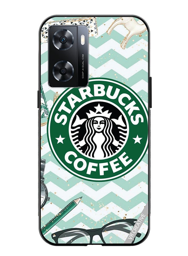 VR CREATIVE Protective Case Cover For Oppo A57/A77s Starbucks Coffee Design Multicolour - Image 1