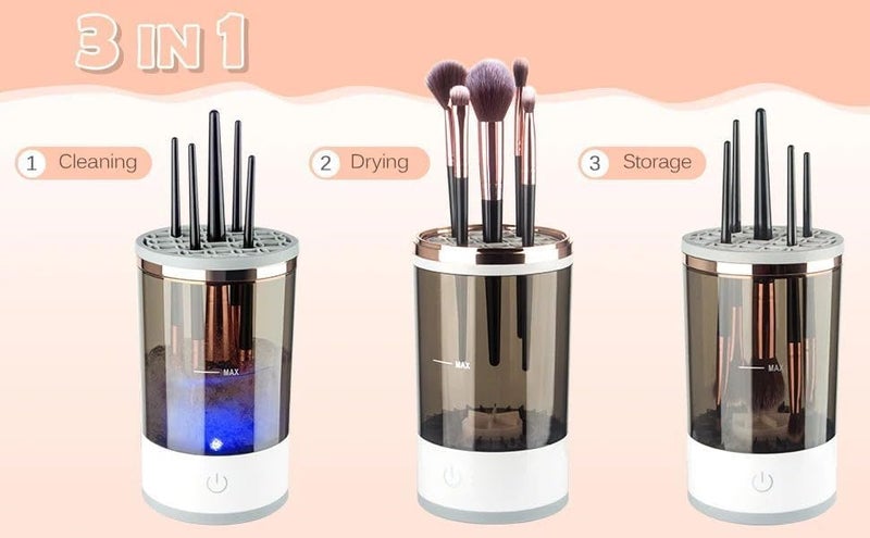 DWARIYAN Makeup Brush Cleaner Machine Electric Cosmetic Painting Brush Cleaner Automatic Spinning Makeup Deep Cleaning Usb Powered Brush Cleaner Compatible with All Size Makeup Brushes - Image 2