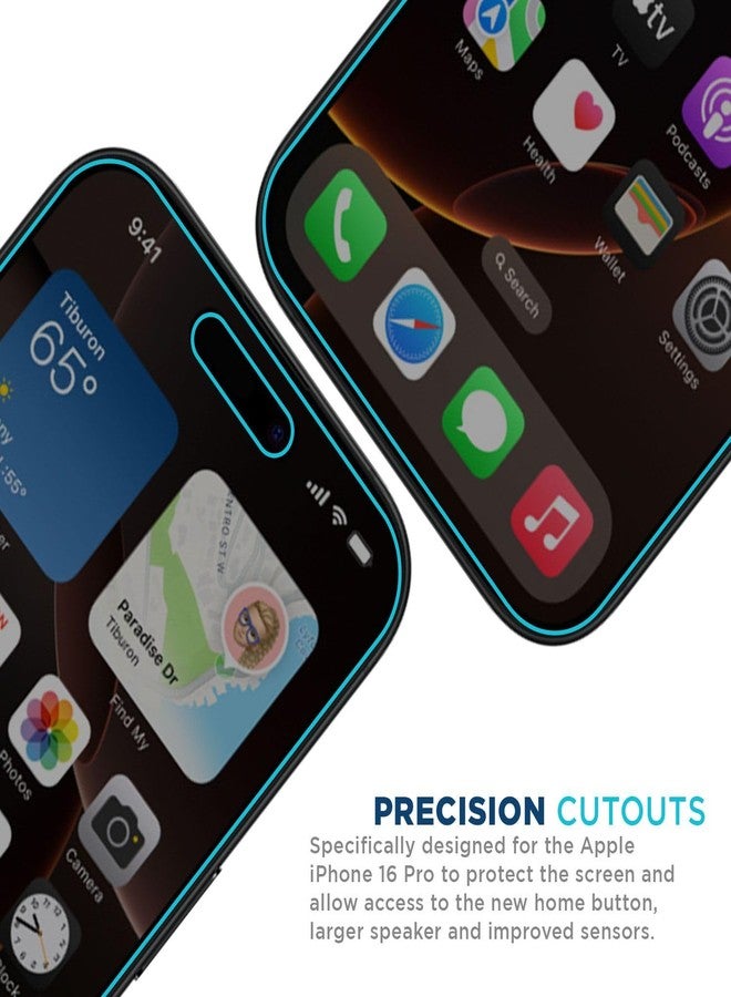 Tech Armor for Apple iPhone 16 Pro Screen Protector Privacy Glass 6.3 inch - Ballistic Tempered, Anti-Spy, Case Friendly, Easy Installation, Bubble Free, Touch Support, 1 Pack - Image 4