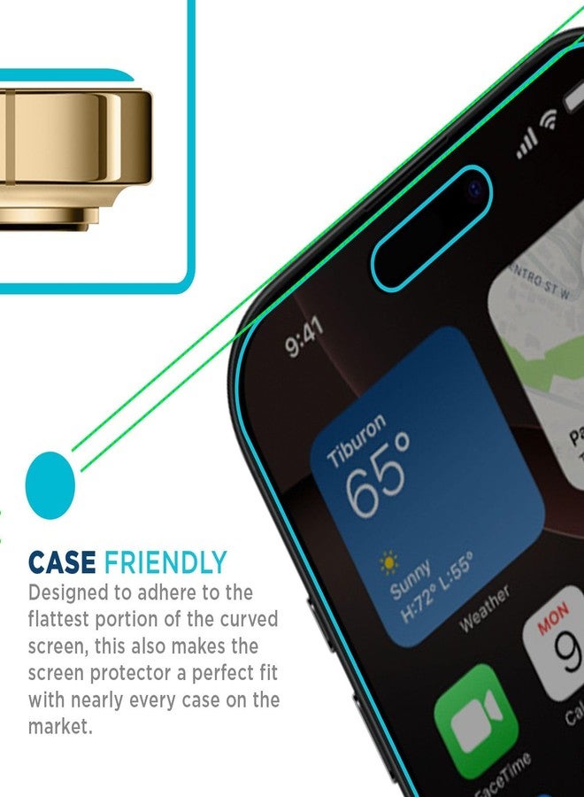 Tech Armor for Apple iPhone 16 Pro Screen Protector Privacy Glass 6.3 inch - Ballistic Tempered, Anti-Spy, Case Friendly, Easy Installation, Bubble Free, Touch Support, 1 Pack - Image 3