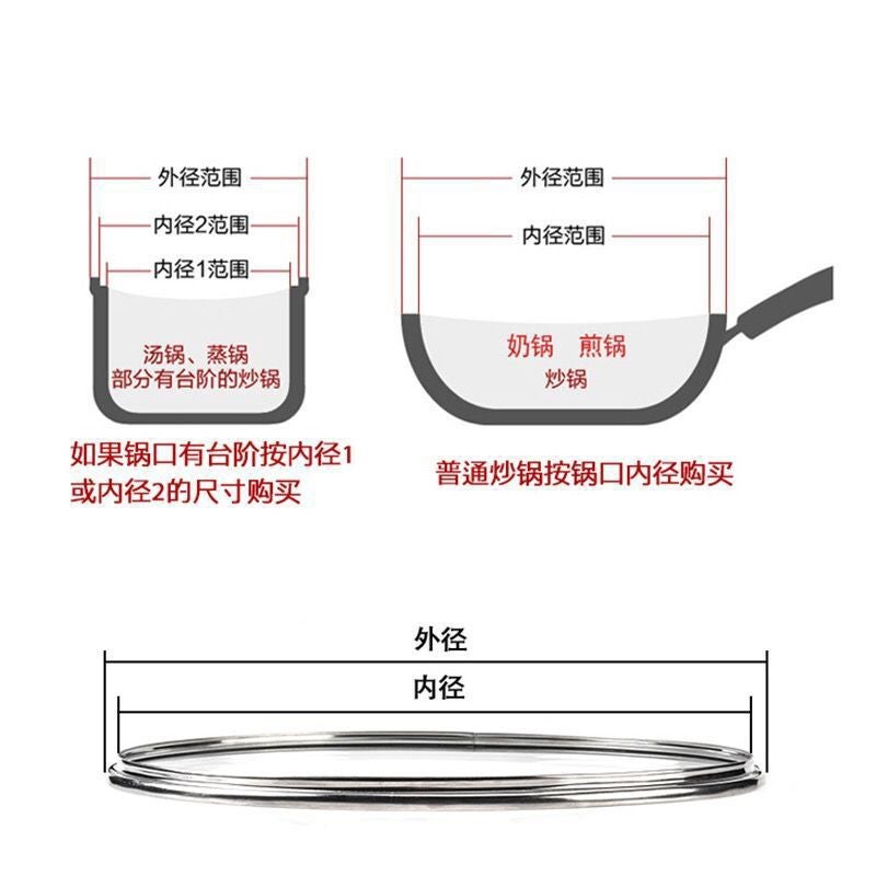 Pot Cover Household Tempered Glass Cover Stainless Steel Wok Lid Flat Bottom Universal Non-Stick Cooking Part - Image 3