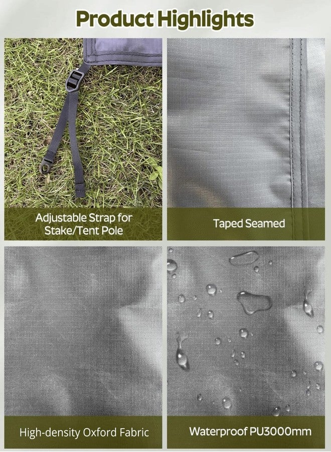 SHINECRAVE Premium Tent Footprint, PU3000,300D Oxford Ripstop Fabric, Durable ,Tarp Ground Sheet for 2 Person Backpacking Tent Floor Protector for Hiking, Camping, Beach and Picnic (Rectangle(90.6" L x 59" W) - Image 2