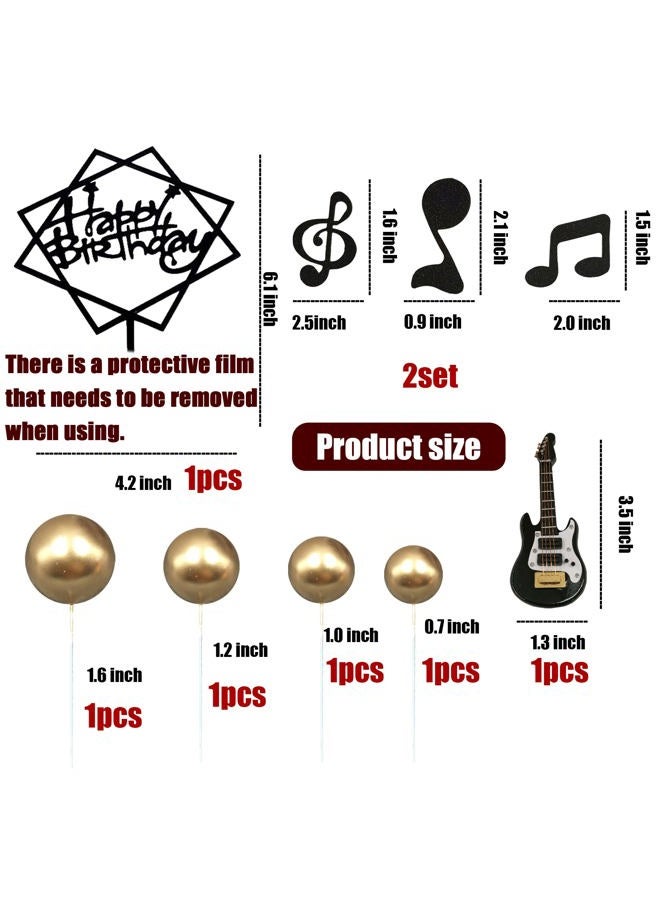 BANBALLON 24PCS Guitar Cake Toppers Music Note Birthday Cake Toppers 1:12 Guitar Model Decorations For Musician Party Birthday party Rock Theme Party - Image 2