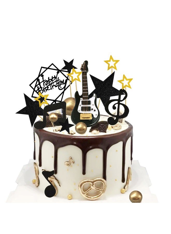 BANBALLON 24PCS Guitar Cake Toppers Music Note Birthday Cake Toppers 1:12 Guitar Model Decorations For Musician Party Birthday party Rock Theme Party - Image 1