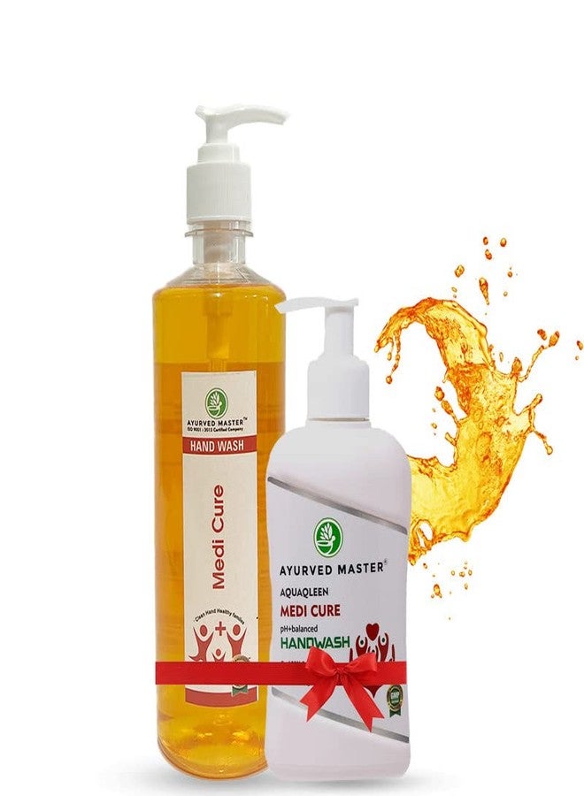 Ayurved Master Advanced Skincare Moisturizing Liquid Medicure Hand Wash Dispenser bottle, Fights 100+ Illness Causing Germs | 250ml+500ml - Image 1