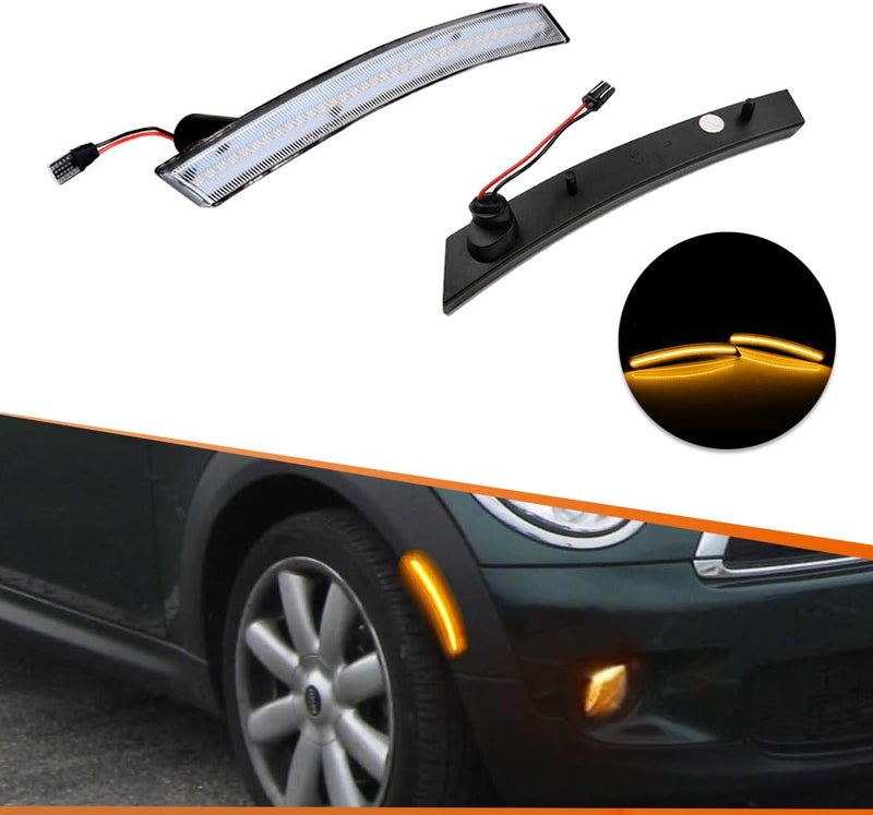 Adiil Amber Full LED Front Fender Side Marker Lights Assembly for 2002-2008 MINI Cooper - Image 1