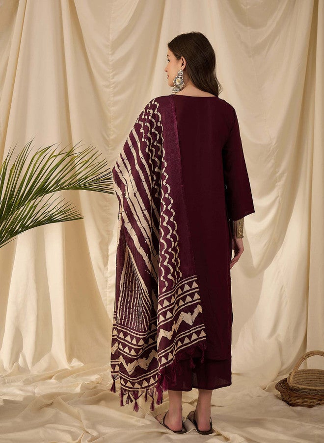 InWeave كورتا أناركالي للنساء من إن ويف مع بالازوس ودوباتا - Image 3