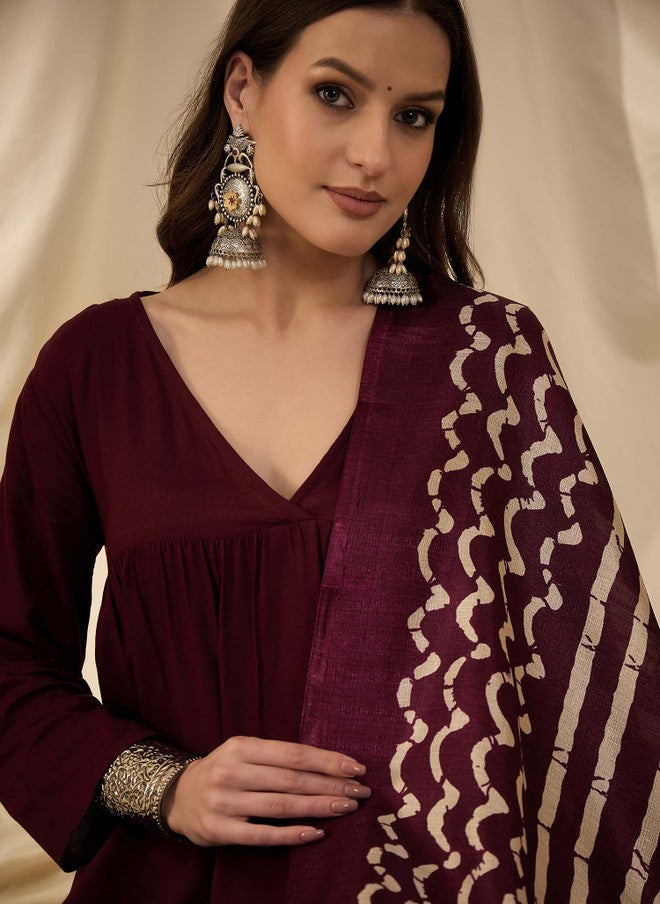 InWeave كورتا أناركالي للنساء من إن ويف مع بالازوس ودوباتا - Image 5