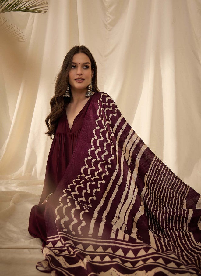 InWeave كورتا أناركالي للنساء من إن ويف مع بالازوس ودوباتا - Image 4