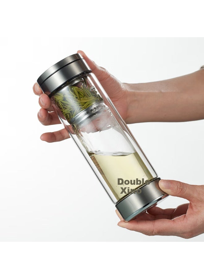 Heenoor Double-layer Glass Cup Magnetic Separation Tea Water Separation Cup Men's High-end Tea Cup Water Cup Xn-7012 Original Color 300ml - Image 3
