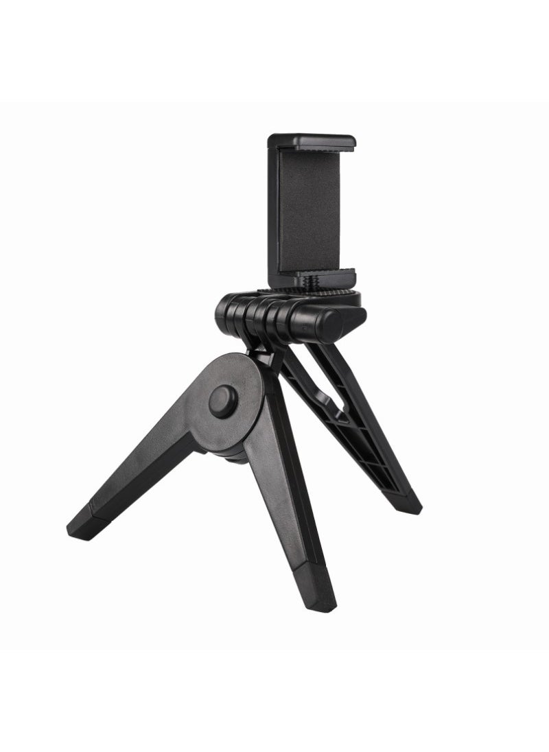 Generic Foldable Mini Tripod Stand for Live Streaming[Mobile phone 1] plate tripod + double hole clip [Mobile phone 1] plate tripod + double hole clip 