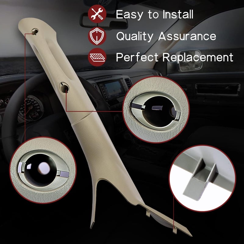 Fexhull A-Pillar Trim Interior Handle and Single Gauge Pod for Dodge Ram 1500 2500 3500 4500 5500 (2006-2010) - Image 3