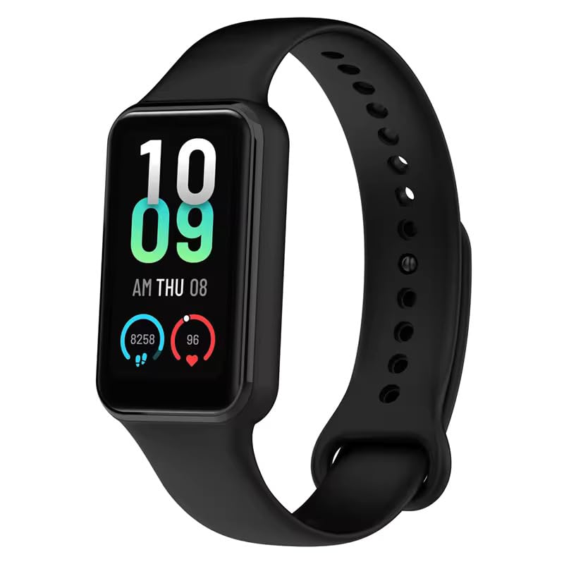 Valente Soft silicone watch bands Compatible with Amazfit Band 7 (Pack Of 3) (Dark Green, White & Navy Blue) - Image 5