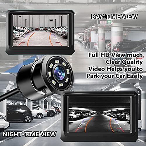 Asryd Car Rear Backup Camera, Rear View LED Night Vision Camera Waterproof 170 Degree Wide Angle, Black, Reverse Camera Parking Guide for Toyota Innova (1 LED Camera) - Image 2