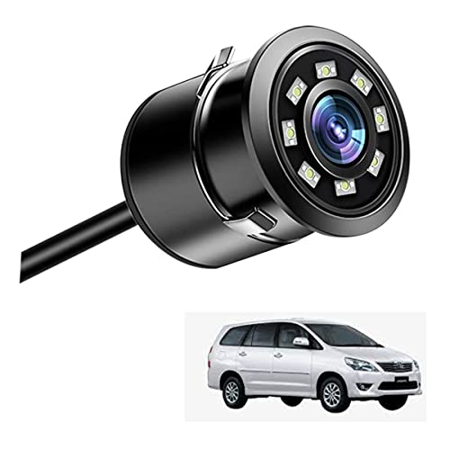 Asryd Car Rear Backup Camera, Rear View LED Night Vision Camera Waterproof 170 Degree Wide Angle, Black, Reverse Camera Parking Guide for Toyota Innova (1 LED Camera) - Image 1